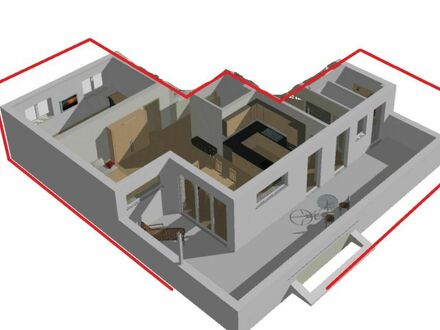 Variante mit 2 Schlafzimmern: Moderne Wohnung mit riesiger Dachterrasse