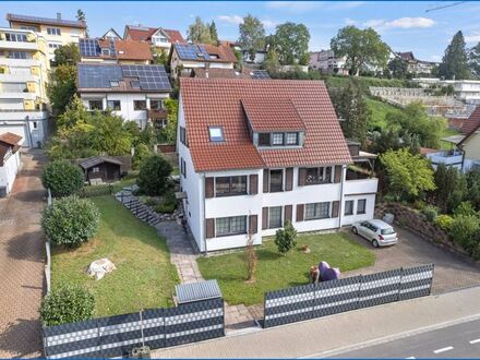 Modernes Zweifamilienhaus mit Gewerbeeinheit (renovierungsbedürftig) und großzügigen Freiflächen.
