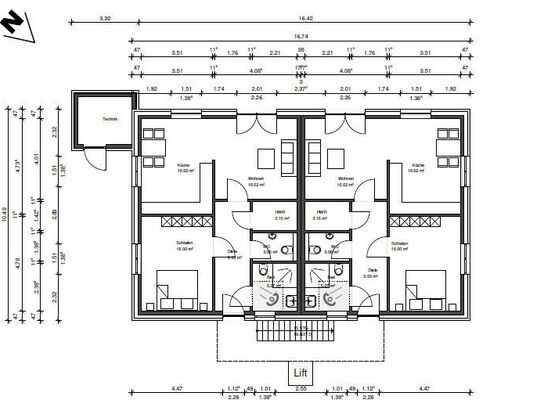 Balkon, Fahrstuhl, Neubau mit einem Höchstmaß an Sicherheit und Komfort KFW in Apen