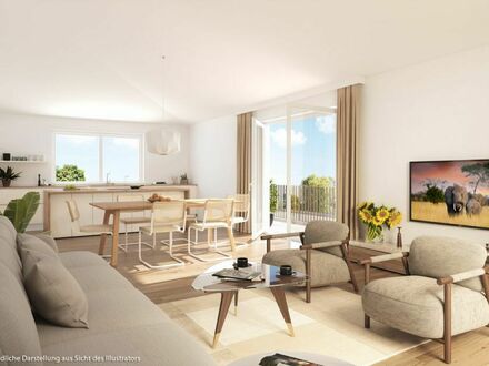 Neubau: Moderne 3-Zimmer-Wohnung im 1. OG in kleinem MFH mit Balkon u. Lift