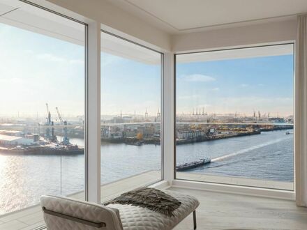 Panoramablicke über die Elbe - Exklusive Vier-Zimmer-Wohnung auf der Strandkaispitze im Luxustower FiftyNine