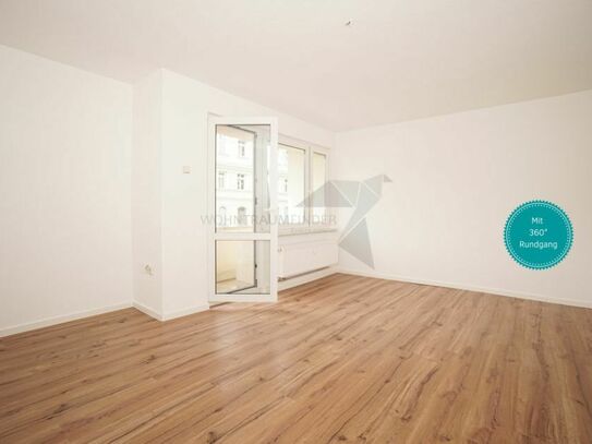 + Frisch gestrichen + 3-Zimmer-Wohnung mit Balkon und Tageslichtbad in Uni-Nähe (WG geeignet)