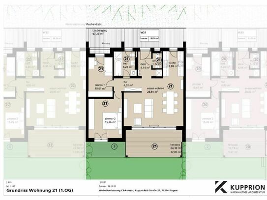 NEUBAU Grüner Wohnen in Singen - Moderne 3- Zimmer Stadtwohnung