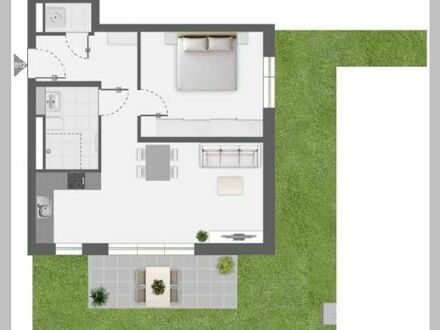 2-Zimmer-Neubau-Eigentumswohnung mit Garten in Remseck-Aldingen