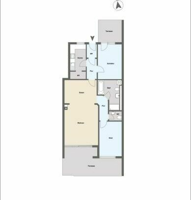 *M19* 
Stilvolle 3 Zimmer Wohnung mit zwei Terrassenbereichen