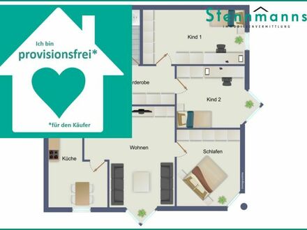 PROVISIONSFREI!
SEHR GUT GESCHNITTENE 4-ZIMMER-WOHNUNG MIT GARAGE IM STADTZENTRUM VON RADEVORMWALD