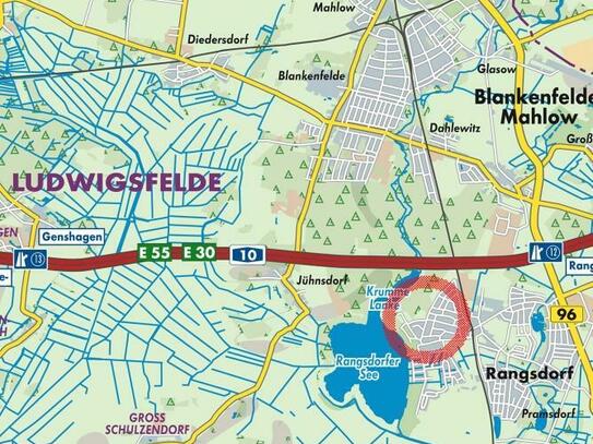 IMMOBERLIN:DE - Exzellentes Baugrundstück zwischen Wald + See im Berliner Speckgürtel