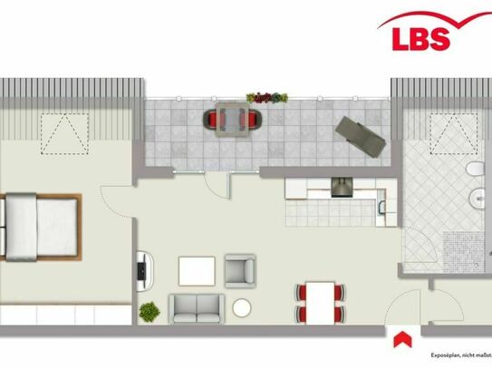 Neubau-Barrierefreie 2,5 Zimmer Dachgeschoss-Wohnung mit Loggia und Aufzug