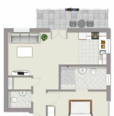 Neubau-Barrierefreie 2,5 Zimmer Etagen-Wohnung mit Balkon und Aufzug