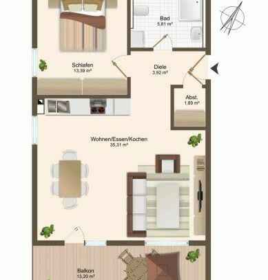 Stillvolle Neubauwohnungen in Altoberndorf. 2-Zimmer Wohnung 2.OG