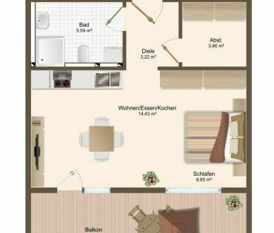 Stillvolle Neubauwohnungen in Altoberndorf. 2-Zimmer Wohnung 2.OG