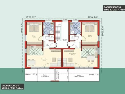 Neubauprojekt in Frittlingen. 6-Familienhaus. 2-Zimmer OG Wohnung mit Balkon