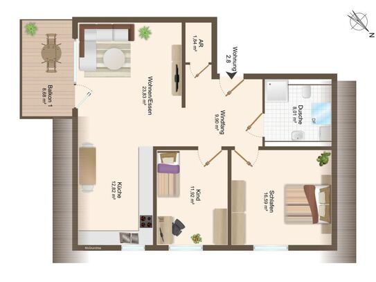 Barrierefrei & großzügig Geschnittene 3-Zimmerwohnung im DG.