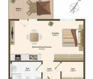 Stillvolle Neubauwohnungen in Altoberndorf. 2-Zimmer Obergeschosswohnung