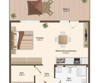 Stillvolle Neubauwohnungen in Altoberndorf. 2-Zimmer Obergeschosswohnung