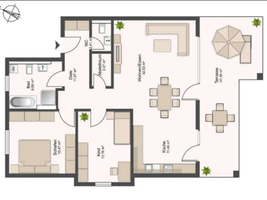 Neubau 3-Zimmer EG Wohnung Engen mit Tiefgarage und Garten