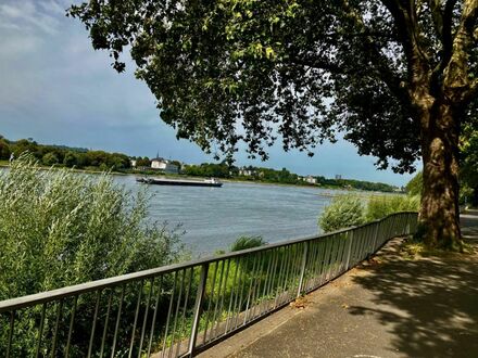 Den Rhein in 50 Meter von der eigenen Terrasse jeden Tag neu erleben !