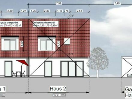 Grundstück mit Baugenehmigung für DHH in der Schafweidsiedlung in Augsburg-Göggingen