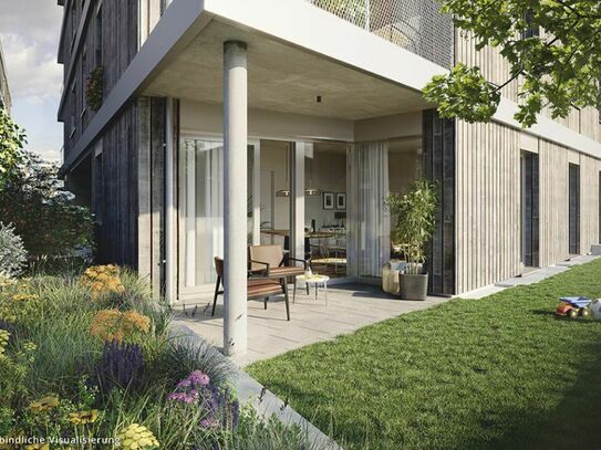 2 Zimmer-Wohnung mit durchdachtem Wohnkomfort in attraktivem Neubau-Quartier + Garten!