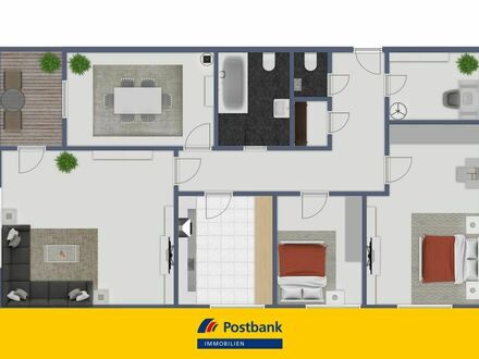 Eigentumswohnung im EG, separate Garage , <br />
+++ Provisionsfrei für den Käufer! ++