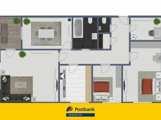 Eigentumswohnung im EG, separate Garage , <br />
+++ Provisionsfrei für den Käufer! ++