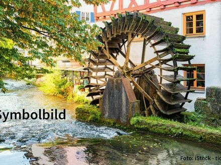 Ehemalige Mühle mit Scheune, Stallungen und kleinem Teich.