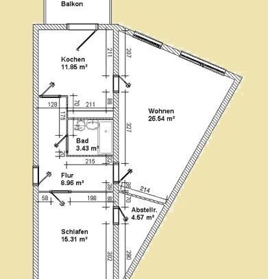 komfortable und helle 2-Raum-Wohnung im Erdgeschoss