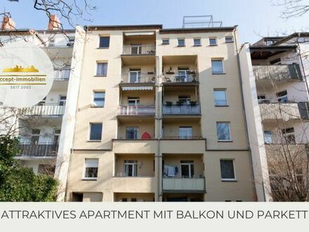 ** 3-Zimmer-Wohnung mit Balkon in ruhiger Lage von Gohlis | Wohnküche | Parkett **