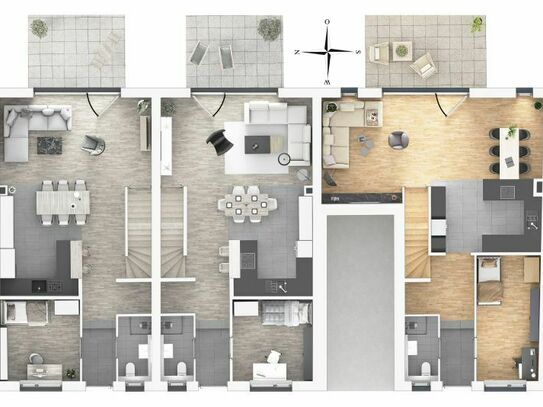 Modernes Wohnen im "Cityquartier Erkrath" RH03 mit Terrasse und Dachterrasse