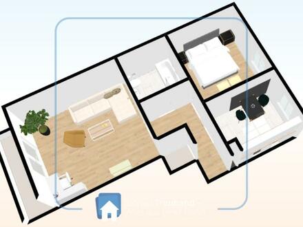 Großzügige und gemütliche 2-Zimmer-Wohnung mit Balkon, Wohnküche und Außenstellplatz