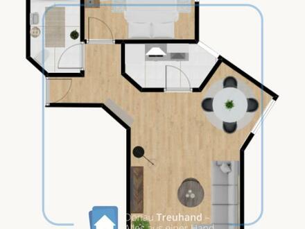 Modern geschnittene 2-Zimmer-Wohnung mit Balkon, EBK und Duplex-Stellplatz im Zentrum
