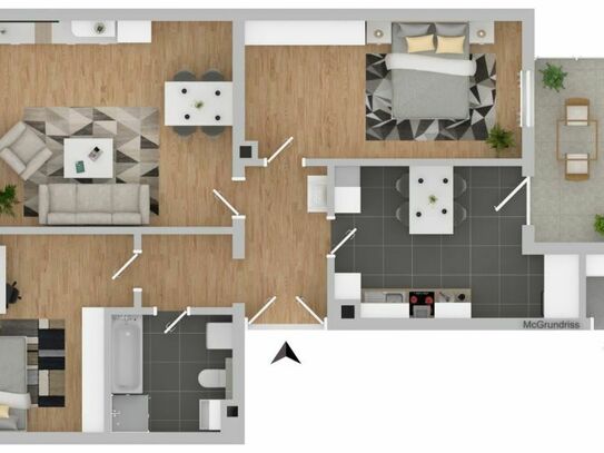 3-Raum Wohnung mit Balkon in Top-Zustand