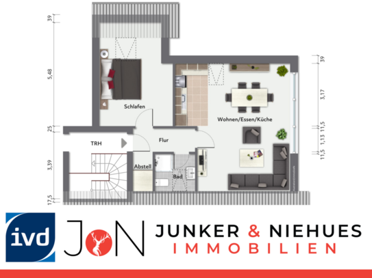 Gemütliche Dachgeschosswohnung in ruhiger 30er Zone in Bielefeld