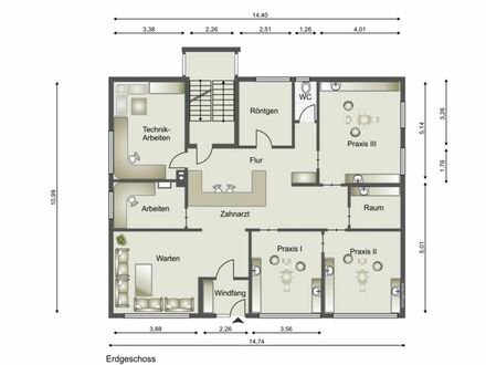 Büro/ Praxis mitten in Abtsgmünd mit ca. 140 m² und 3 Stellplätzen. Umbau zur Wohnung möglich.