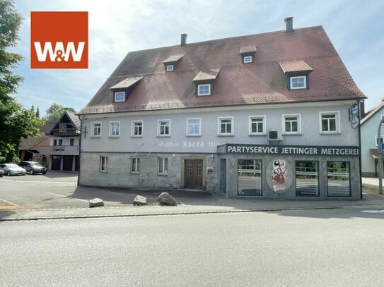 Historisches Gebäude, mit Gaststätte, Festsaal, Metzgerei und weiteren Nebengebäuden zu verkaufen