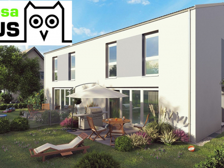 Fixe Kreditrate statt Mieterhöhung: Niedrigenergie-Doppelhaushälfte mit Vollunterkellerung, Terrasse und Eigengarten