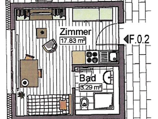 1-Zimmer Wohnung (Single Flat) in Neu-Ulm zu vermieten