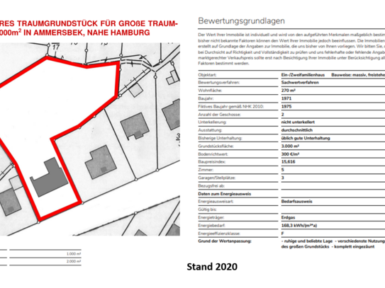 Bauherren aufgepasst ! 1000qm Bauland auf ca. 3000qm Traumgrundstück in Ammersbek