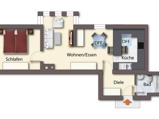 Dachgeschosswohnung in Ortsrandlage zu verkaufen