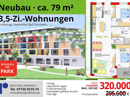 Erstbezug, 3,5 Zi.-Whg, Stadtmitte Bad Dürrheim