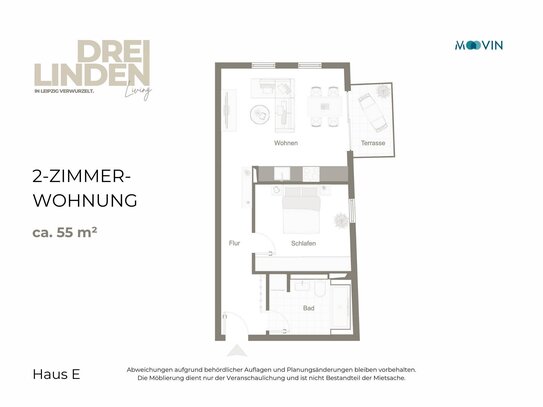 ** NEUBAU "DREILINDEN LIVING": Stilvolle, energieeffiziente 2.-Zi.-Whg. mit offenem Wohnbereich und Balkon **