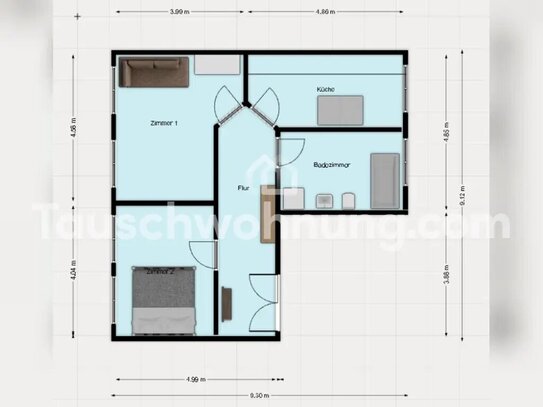 [TAUSCHWOHNUNG] 2-Zimmer Wohnung in Alt-West abzugeben