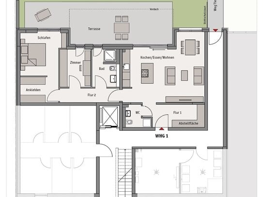 Moderne, bezugsfertige 3-Zimmer Neubauwohnung mit Garten in Leichlingen