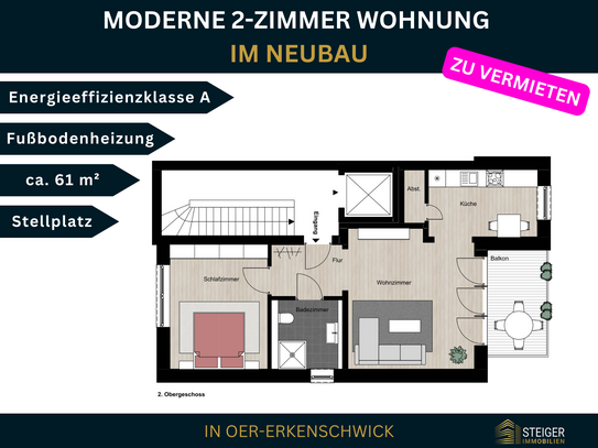 Seniorengerechtes Wohnen: 2 Zimmer mit Balkon und Stellplatz