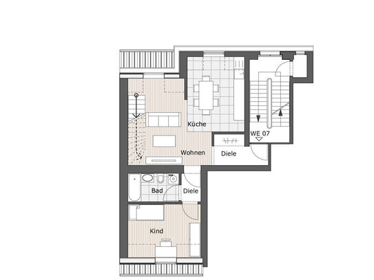 DG - Maisonette nach Kernsanierung - Helle 3 Zimmer Wohnung mit Fußbodenheizung und Balkon