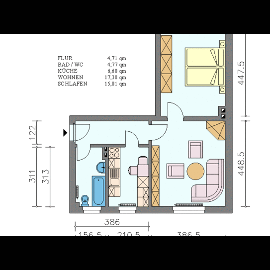 Ruhige 2-Raum-Wohnung mit Balkon in Pirna-Copitz