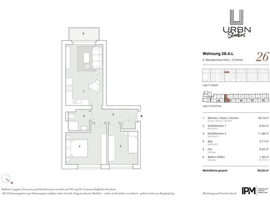 Top Anbindung! 3 Zimmer Eigentumswohnung in der Washingtonallee