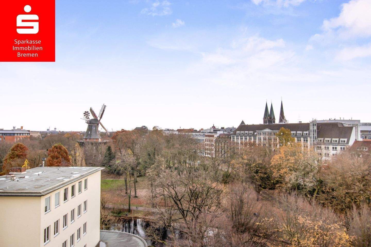 Bremen-Mitte; gut geschnittene 1 Zimmerwohnung mit Loggia an den Wallanlagen mit Panoramablick