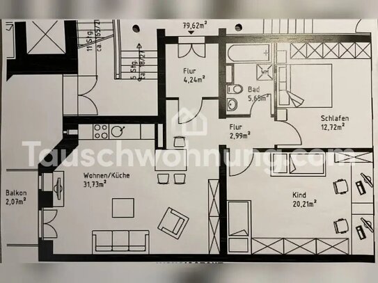 [TAUSCHWOHNUNG] Moderne Dreiraumwohnung gegen etwas Kleines abzugeben