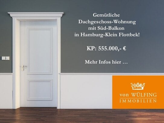 Gemütliche Dachgeschoss-Wohnung mit Süd-Balkon in Hamburg- Klein Flottbek!